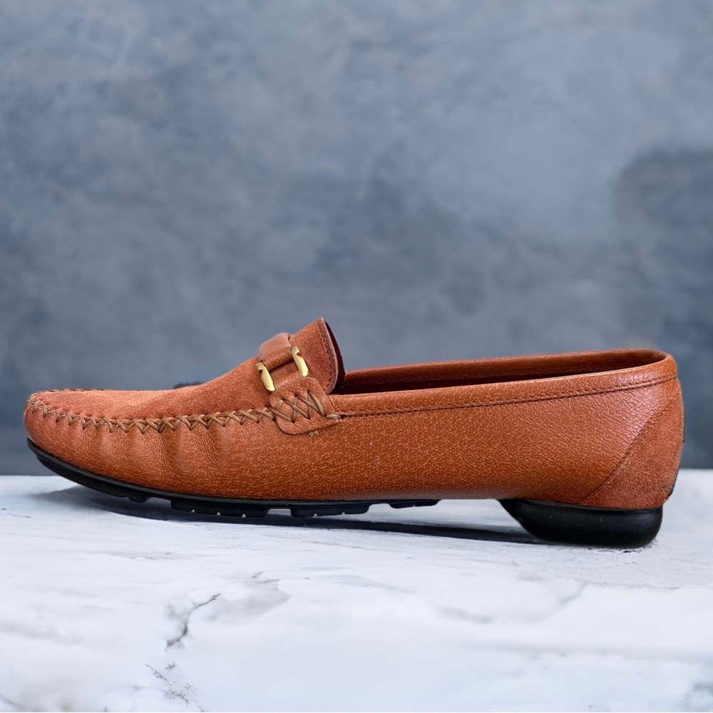 ⚡️SALE Salvatore Ferragamo Vintage Suede Leather Driving Shoes Loafer Flat